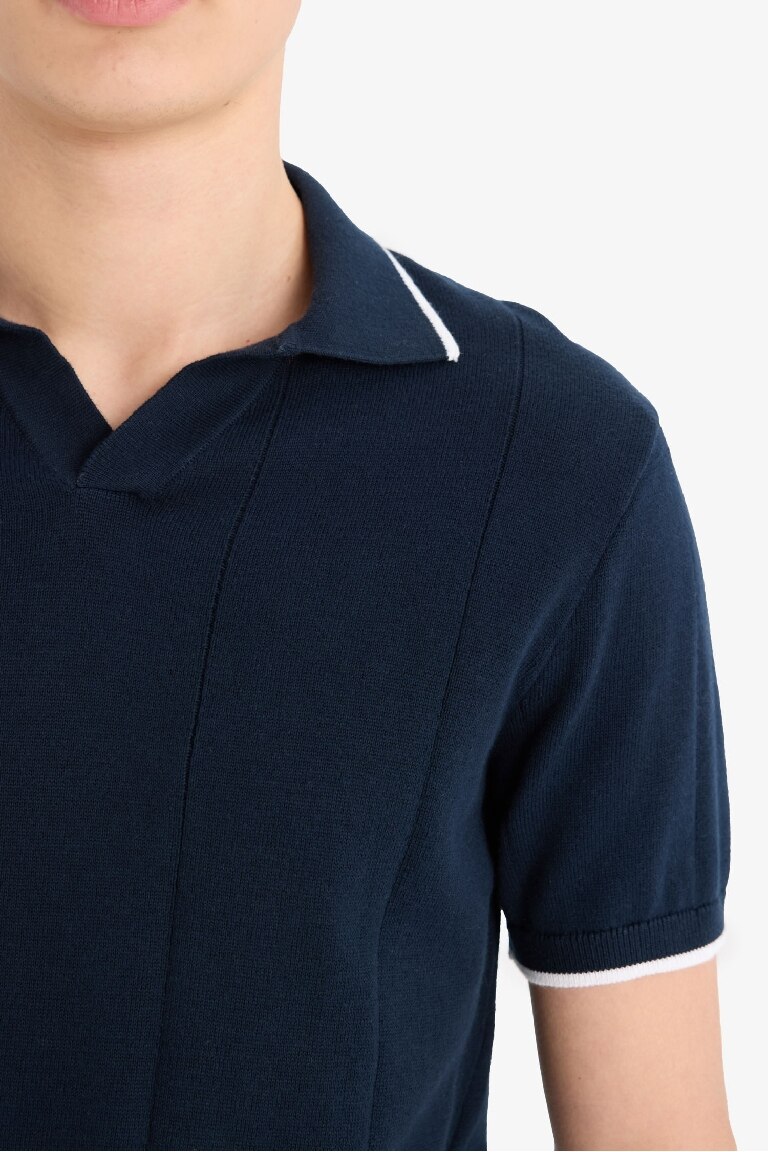 Standard Fit Polo Collar Knitwear Polo T-Shirt