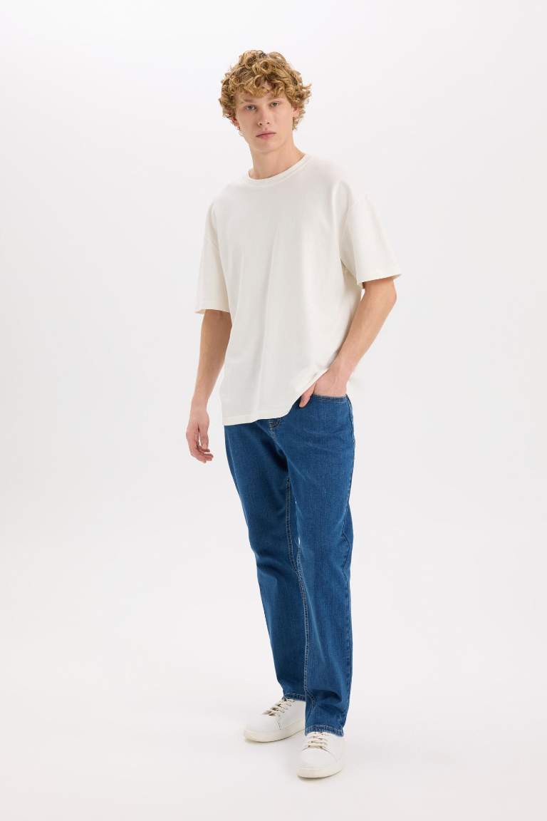 Diago Comfort Fit Rahat Kalıp Yüksek Bel Geniş Paça Jean Pantolon