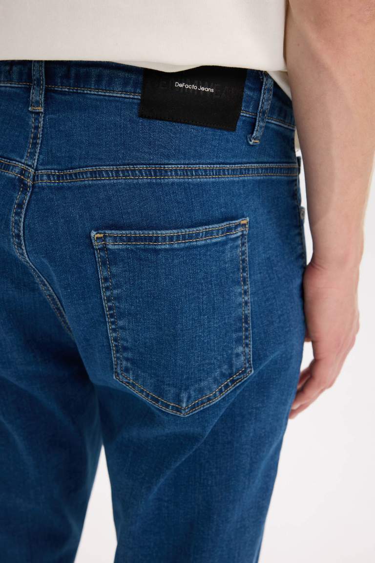 Diago Comfort Fit Rahat Kalıp Yüksek Bel Geniş Paça Düz Paça Jean Pantolon