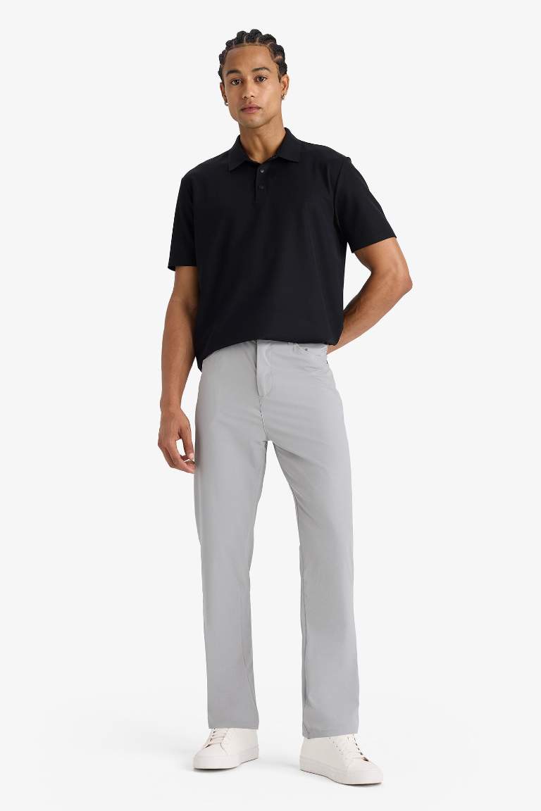DeFactoFit Slim Fit Dar Kesim Standart Paça Dokuma Sporcu Pantolon