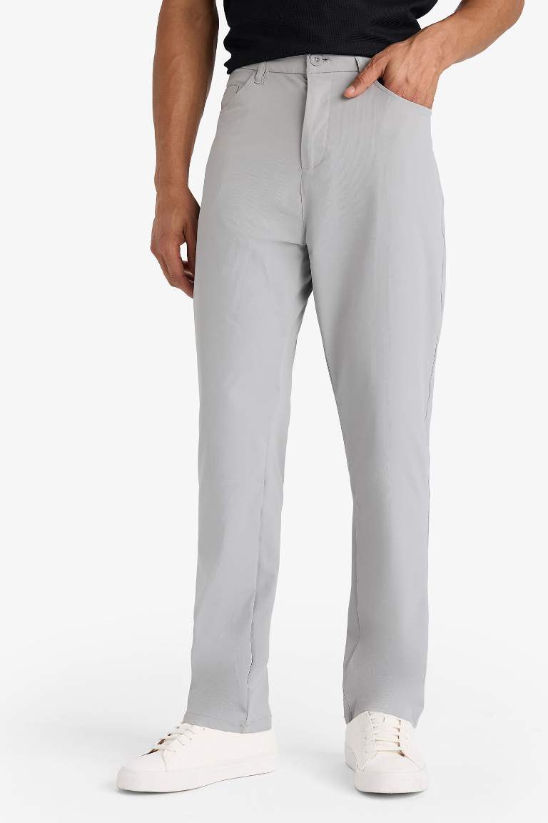 DeFactoFit Slim Fit Dar Kesim Standart Paça Dokuma Sporcu Pantolon