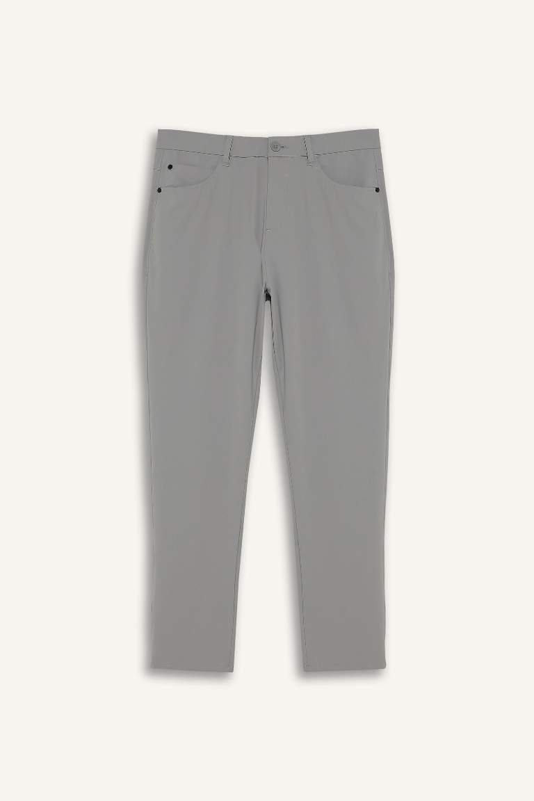 DeFactoFit Slim Fit Dar Kesim Standart Paça Dokuma Sporcu Pantolon