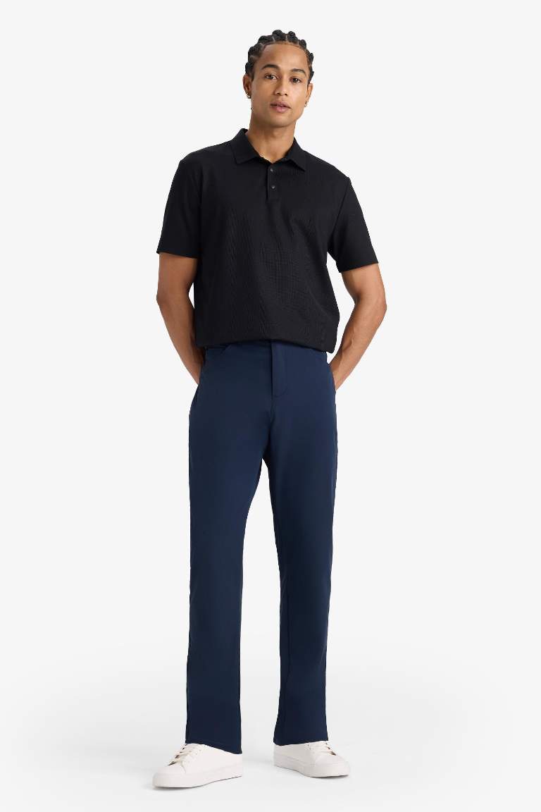 DeFactoFit Slim Fit Dar Kesim Standart Paça Dokuma Sporcu Pantolon