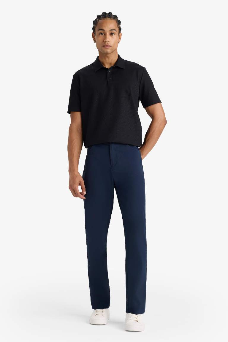 DeFactoFit Slim Fit Dar Kesim Standart Paça Dokuma Sporcu Pantolon