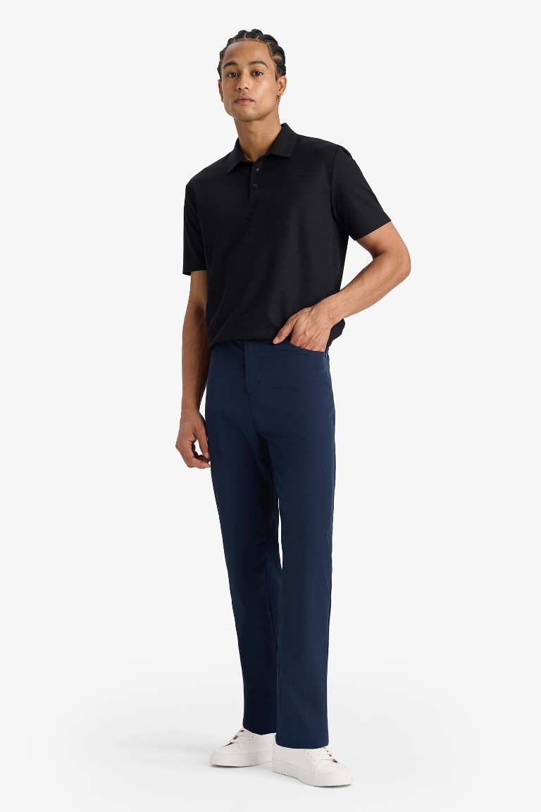DeFactoFit Slim Fit Dar Kesim Standart Paça Dokuma Sporcu Pantolon
