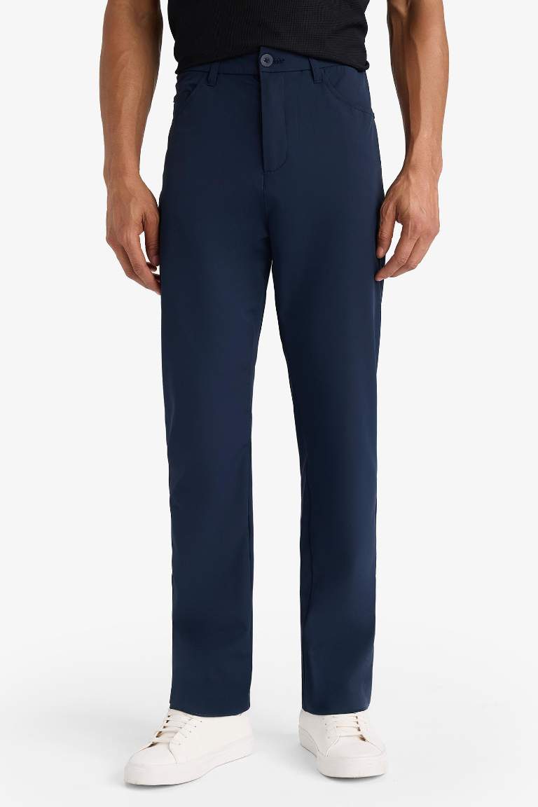 DeFactoFit Slim Fit Dar Kesim Standart Paça Dokuma Sporcu Pantolon