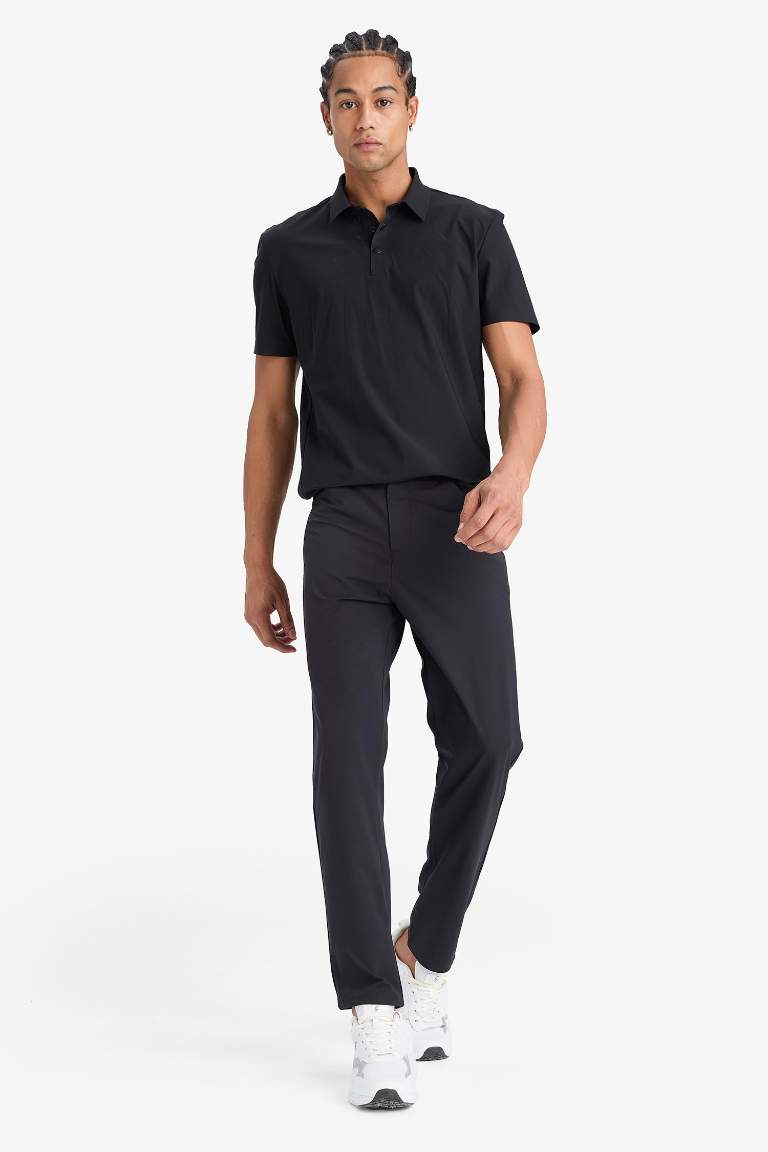 DeFactoFit Slim Fit Dar Kesim Standart Paça Esnek Multifonksiyonel Dokuma Sporcu Pantolon