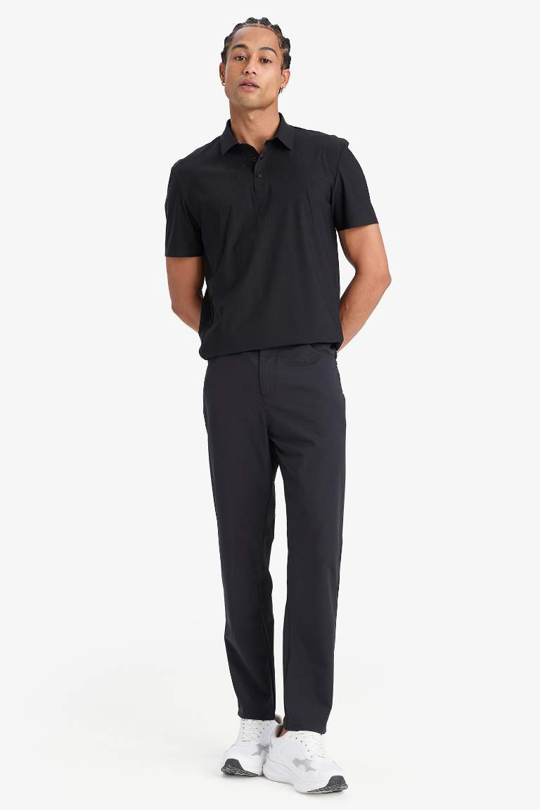 DeFactoFit Slim Fit Dar Kesim Standart Paça Esnek Multifonksiyonel Dokuma Sporcu Pantolon