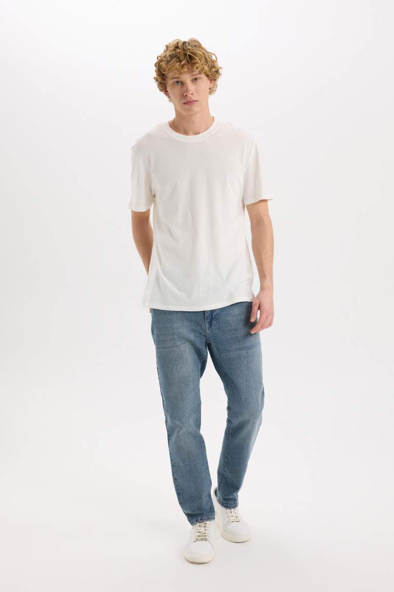 Slim Tapered Fit Dar Kalıp Normal Bel Daralan Paça Jean Pantolon