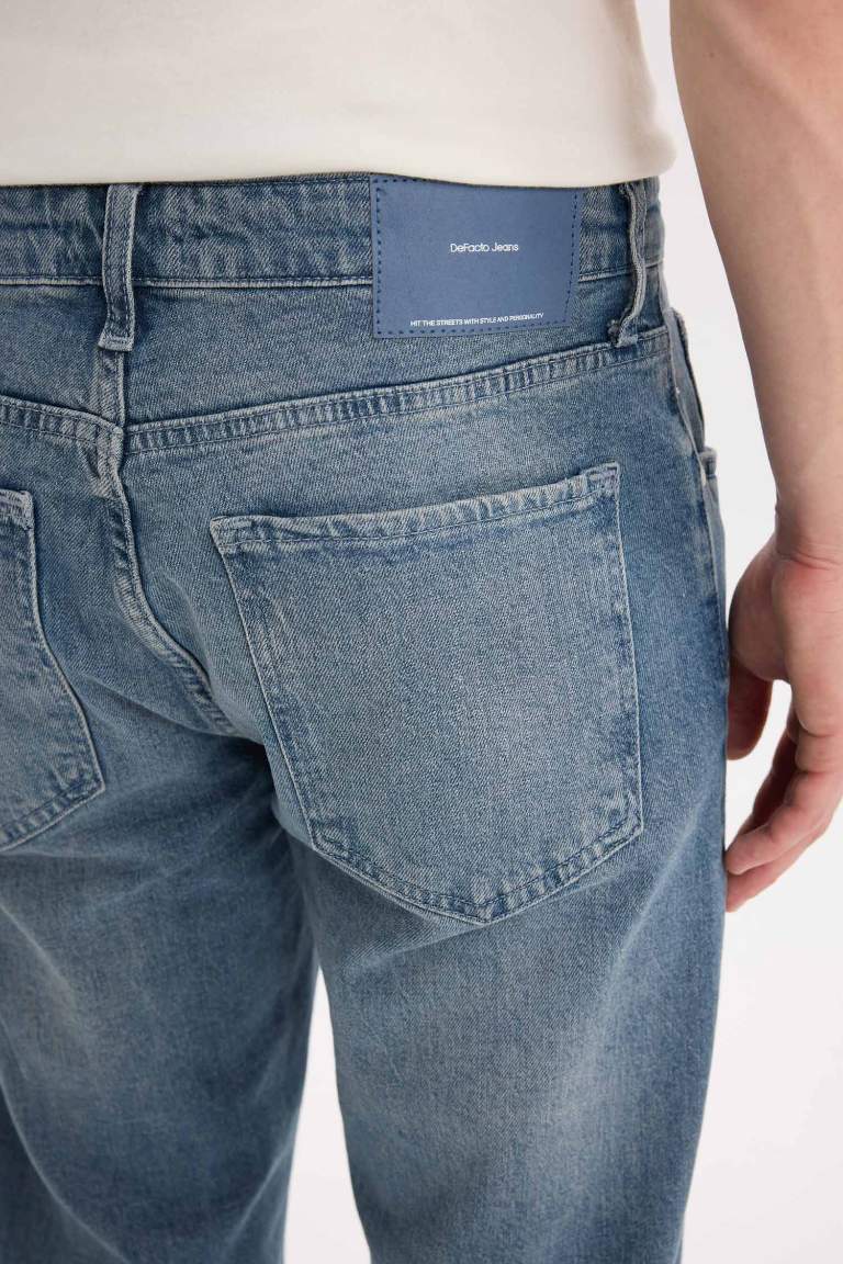 Slim Tapered Fit Dar Kalıp Normal Bel Daralan Paça Jean Pantolon