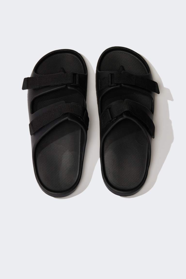 Man Flat Sole Double Band Eva Slippers