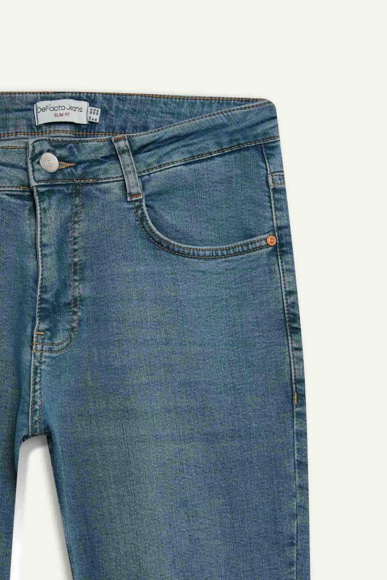 Pedro Slim Fit Dar Kalıp Normal Bel Dar Paça Jean Pantolon