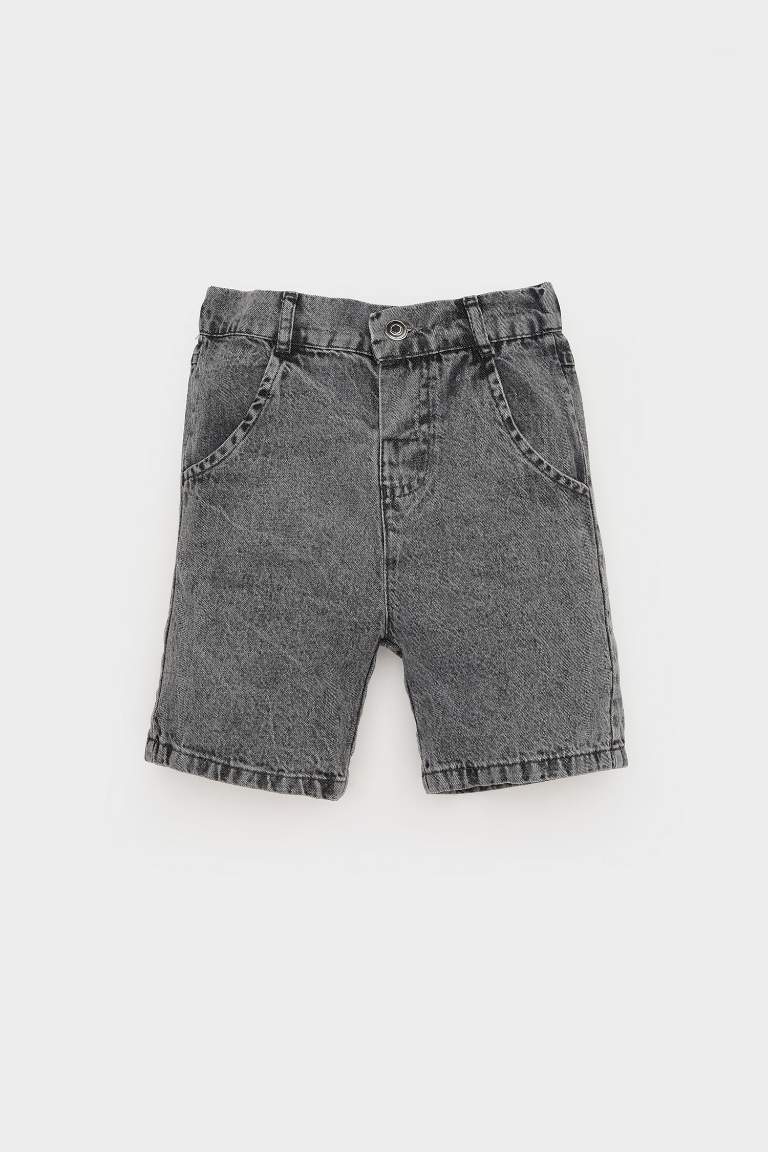 Baby Boy Basic Flexible Waist Jean Shorts