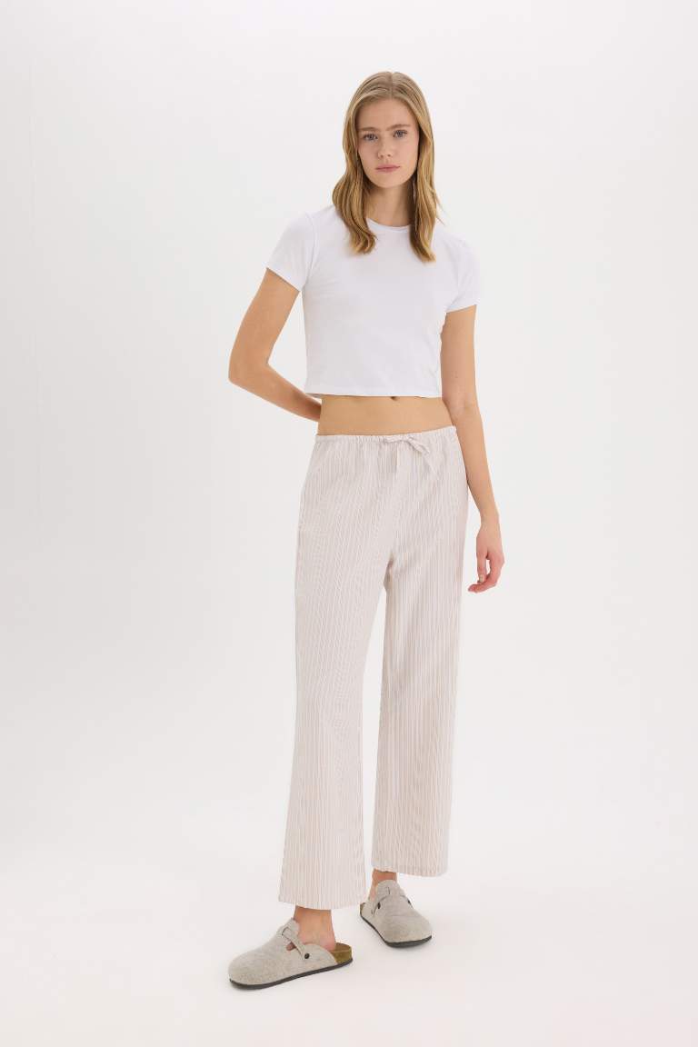 Pantalon en popeline long à coupe régulière de Fall in Love