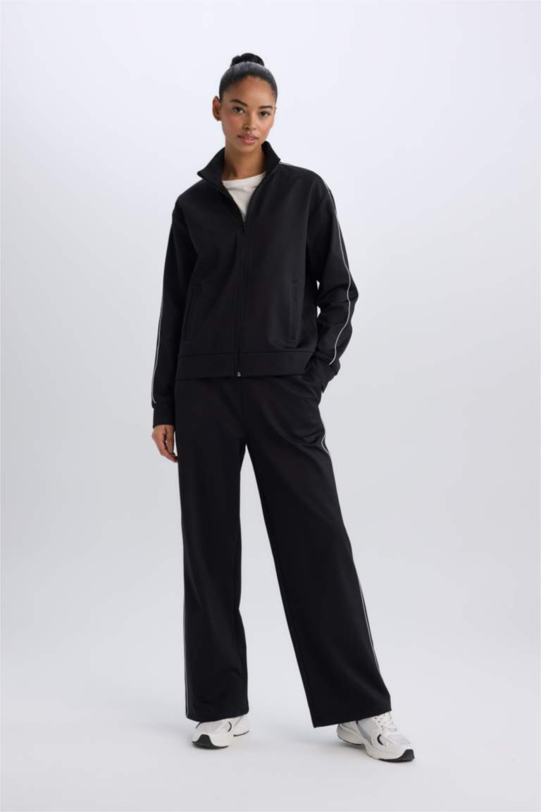 DeFactoFit Standart Fit Cepli Fermuarlı Sporcu Sweatshirt