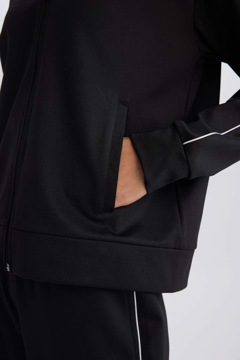 DeFactoFit Standart Fit Cepli Fermuarlı Sporcu Sweatshirt