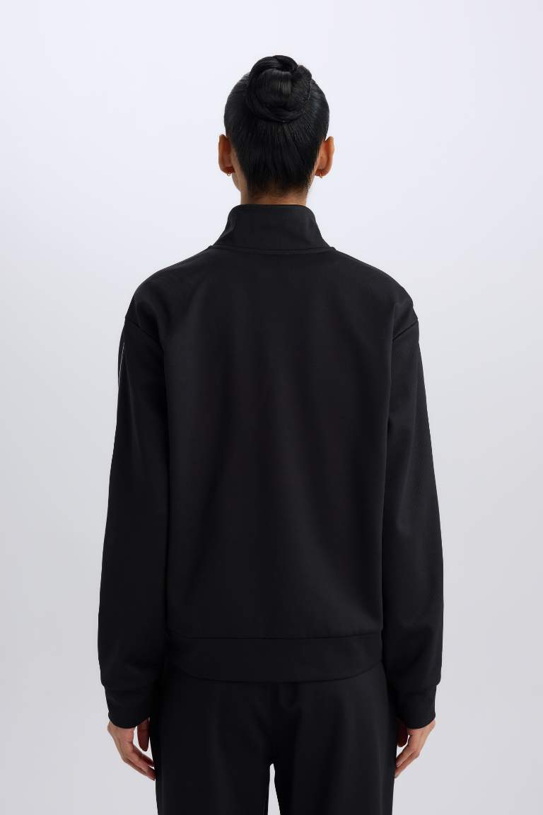 DeFactoFit Standart Fit Cepli Fermuarlı Sporcu Sweatshirt