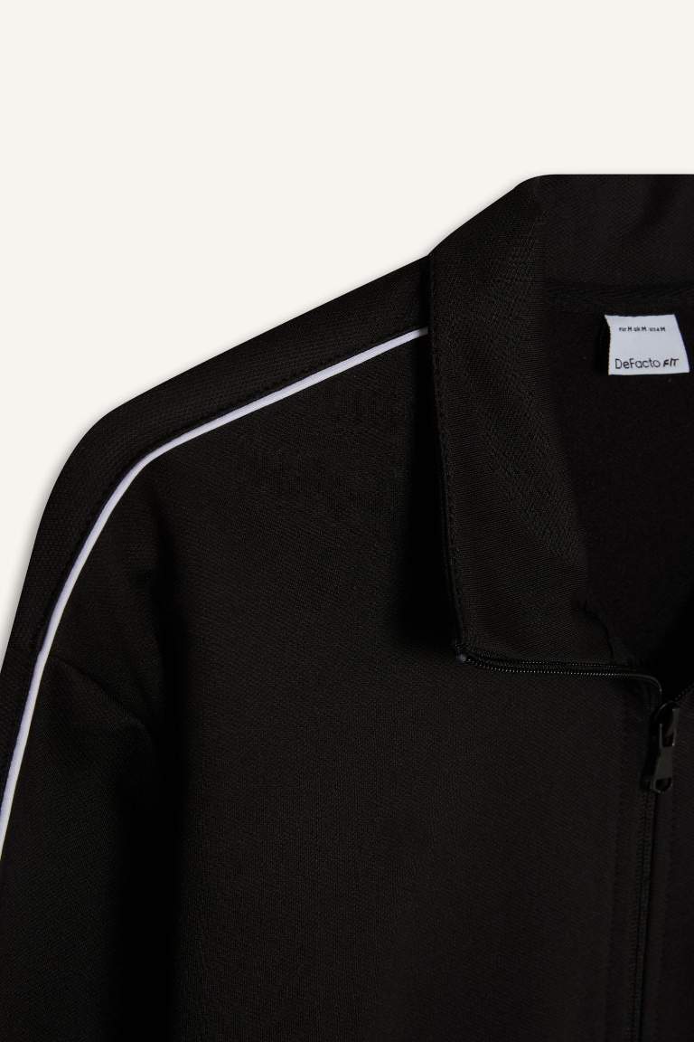 DeFactoFit Standart Fit Cepli Fermuarlı Sporcu Sweatshirt