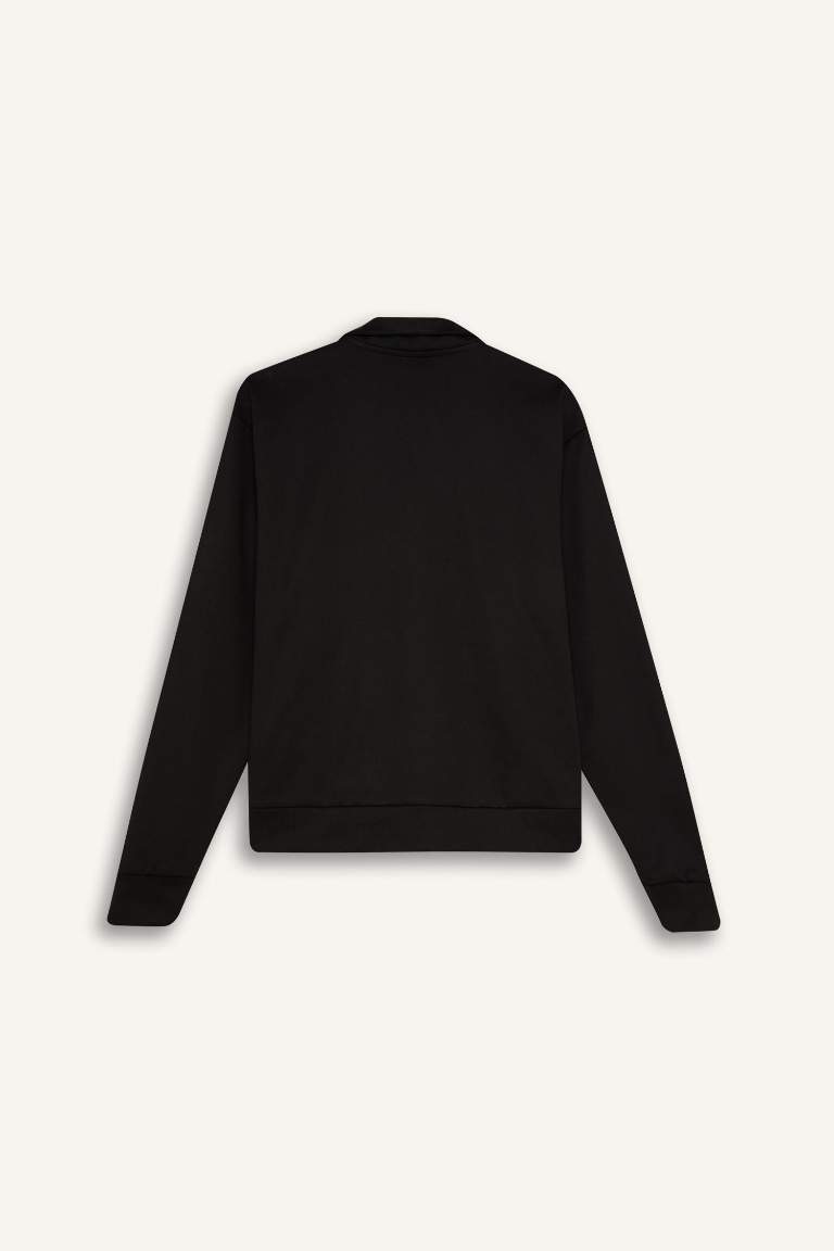 DeFactoFit Standart Fit Cepli Fermuarlı Sporcu Sweatshirt
