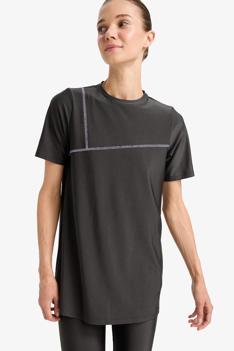 Regular Fit 4'lü Hızlı Kuruyan Burkini Tesettür Basic Düz Mayo Takım
