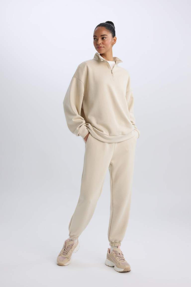 DeFactoFit Standart Fit Uzun İnce Jogger Eşofman Altı Cepli Beli Paçası Lastikli