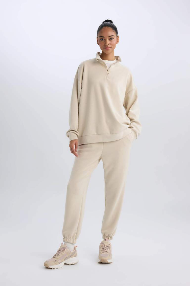 DeFactoFit Standart Fit Uzun İnce Jogger Eşofman Altı Cepli Beli Paçası Lastikli