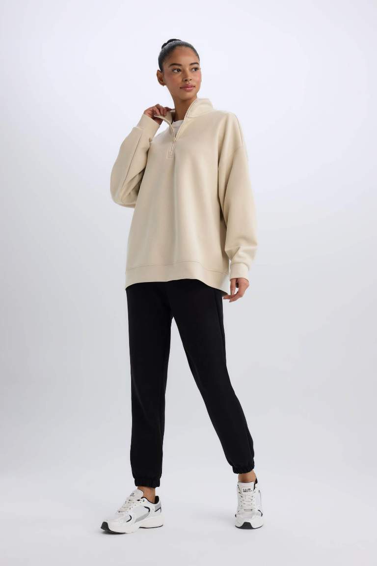 DeFactoFit Standart Fit Uzun İnce Jogger Eşofman Altı Cepli Beli Paçası Lastikli