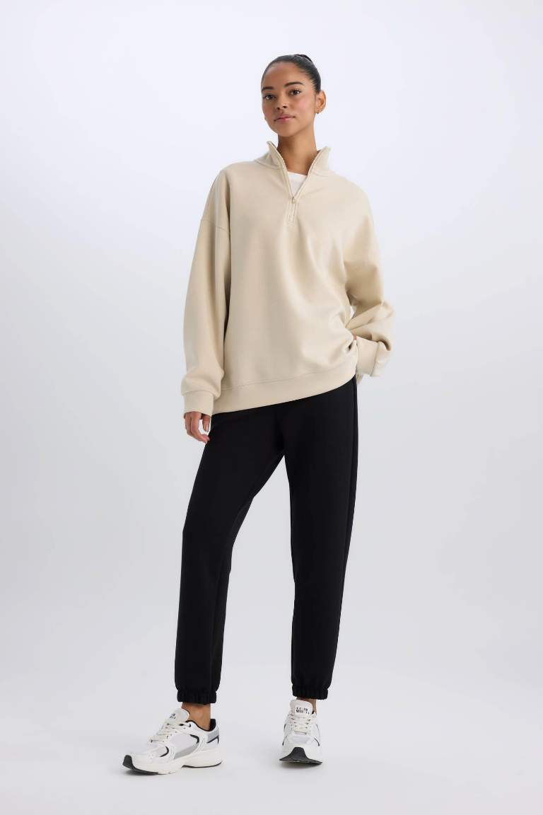 DeFactoFit Standart Fit Uzun İnce Jogger Eşofman Altı Cepli Beli Paçası Lastikli