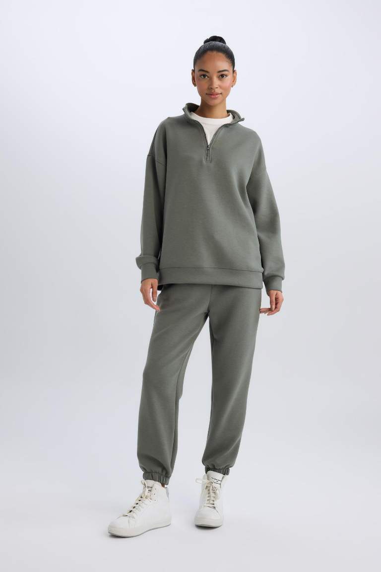 DeFactoFit Standart Fit Uzun İnce Jogger Eşofman Altı Cepli Beli Paçası Lastikli