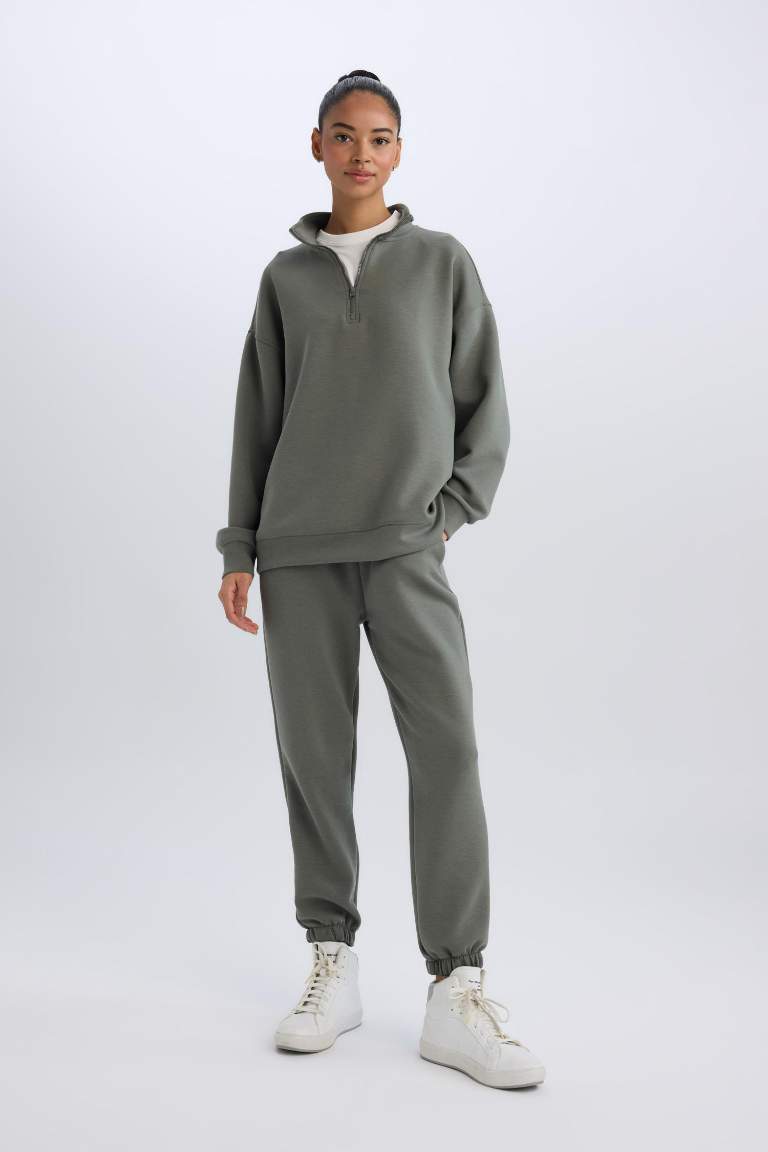 DeFactoFit Standart Fit Uzun İnce Jogger Eşofman Altı Cepli Beli Paçası Lastikli
