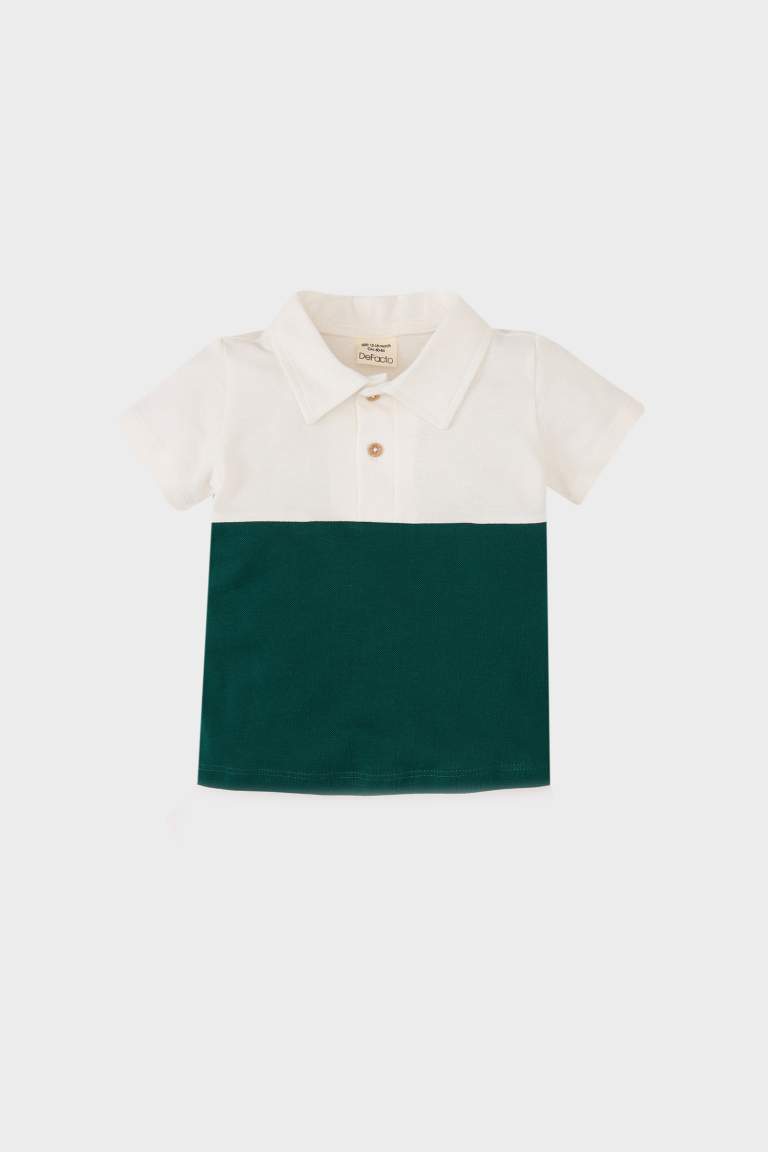 Baby Boy Color Block Pique Short Sleeve Polo T-Shirt