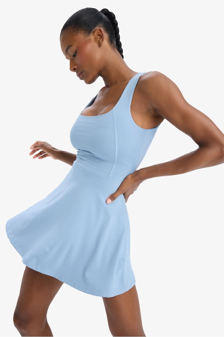 DeFactoFit Standart Fit Kalın Askılı İçi Kısa Taytlı Tenis Elbisesi