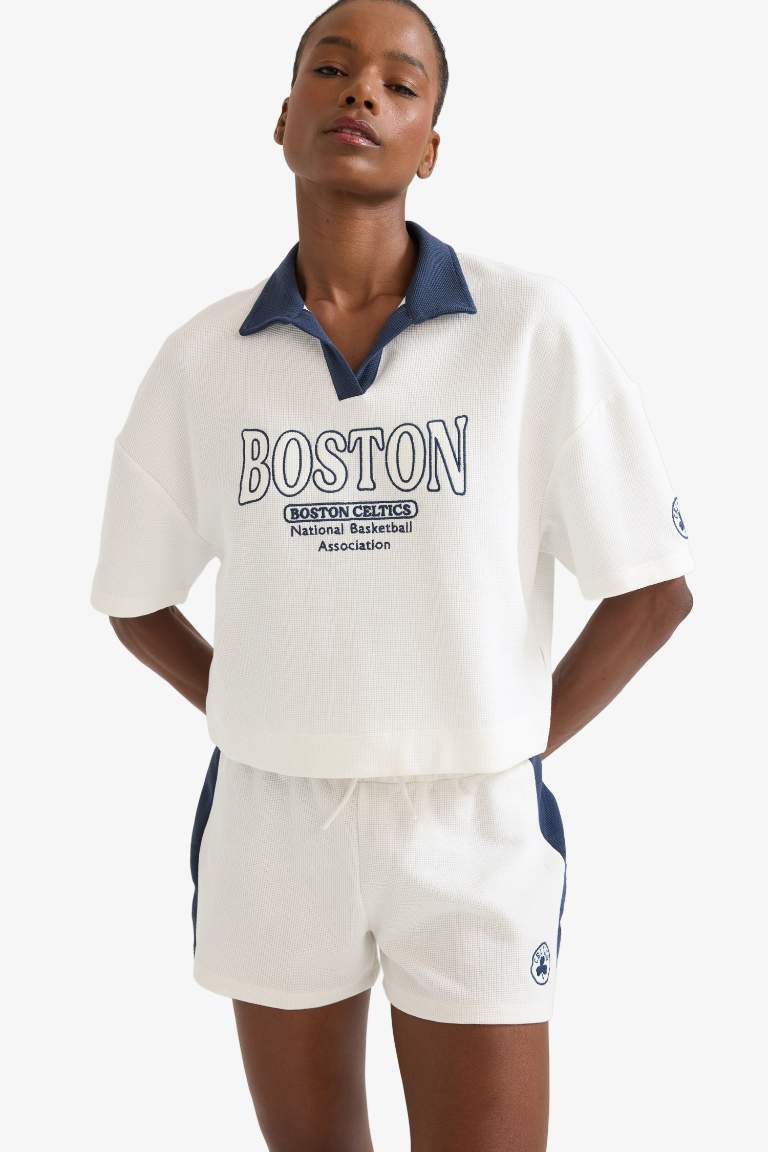 T-shirt NBA Boston Celtics à manches courtes et col polo de DeFactoFit