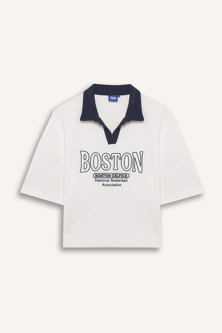 T-shirt NBA Boston Celtics à manches courtes et col polo de DeFactoFit