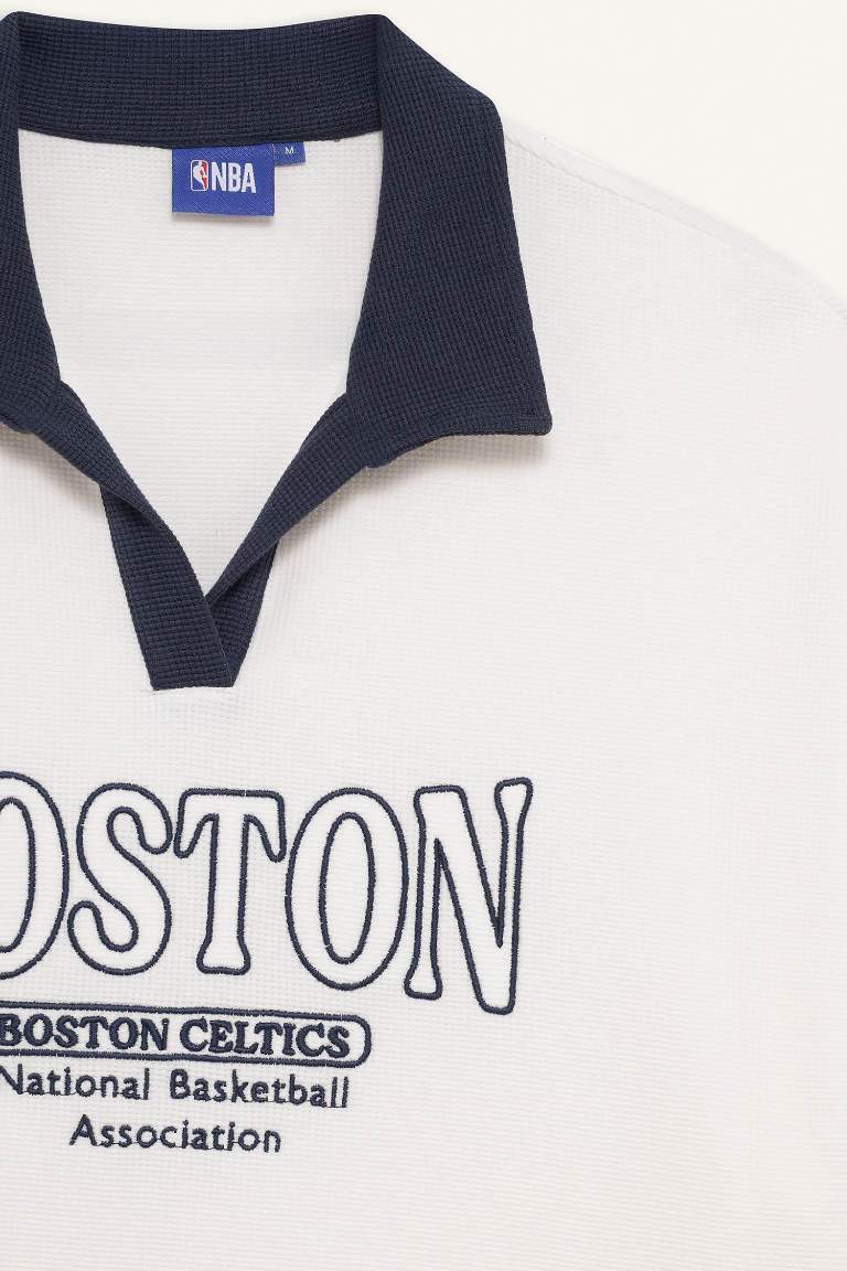 T-shirt NBA Boston Celtics à manches courtes et col polo de DeFactoFit