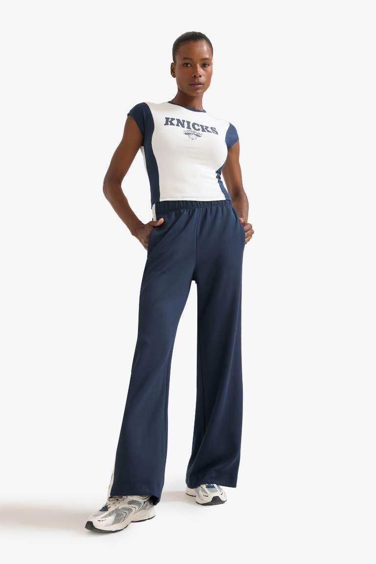 DeFactoFit NBA Brooklyn Nets Slim Fit Dar Kesim Bisiklet Yaka Kısa Kollu Tişört