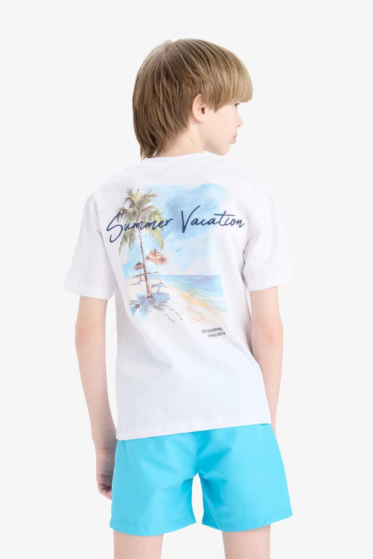 Boy Printed Crew Neck Short Sleeve T-Shirt