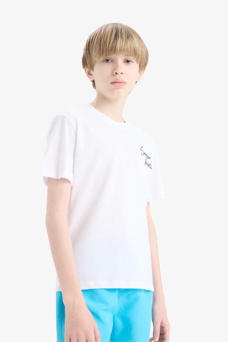 Boy Printed Crew Neck Short Sleeve T-Shirt