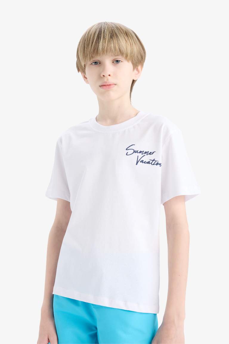 Boy Printed Crew Neck Short Sleeve T-Shirt