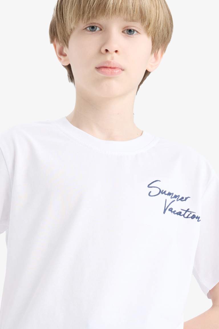 Boy Printed Crew Neck Short Sleeve T-Shirt