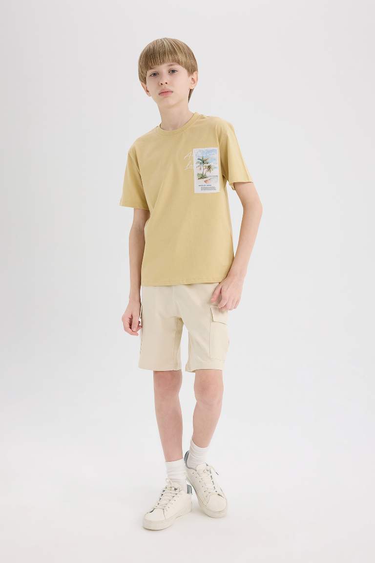 Boy Crew Neck Embroidered Short Sleeve T-Shirt