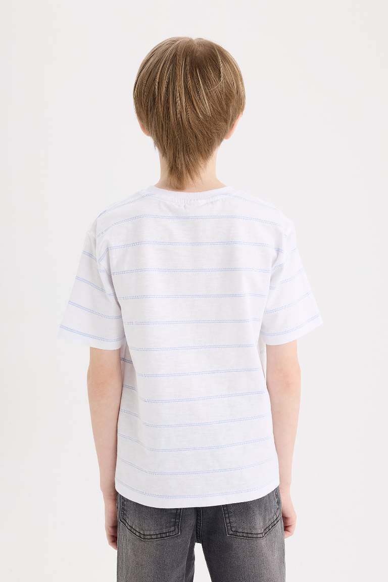 Boy Crew Neck Striped Short Sleeve T-Shirt