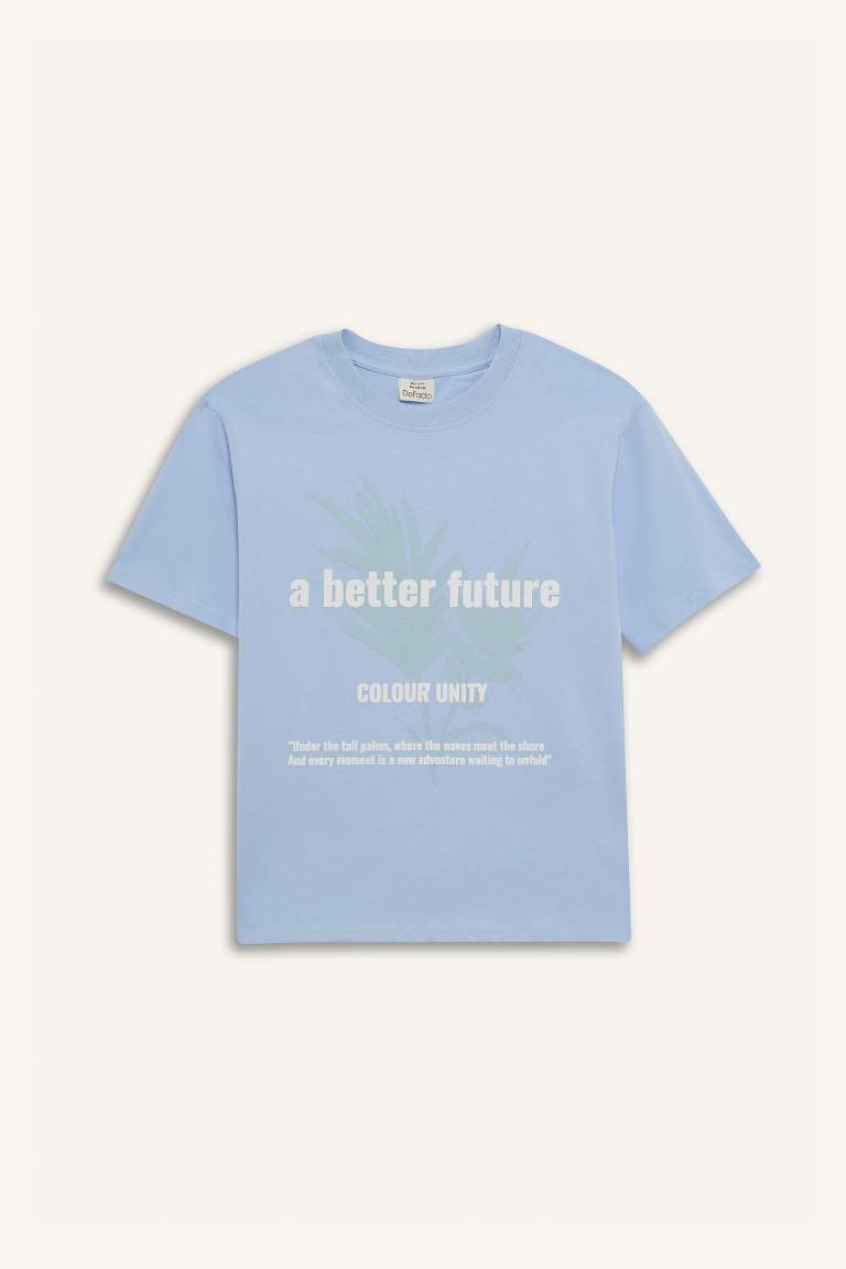 Boy Printed Crew Neck Short Sleeve T-Shirt