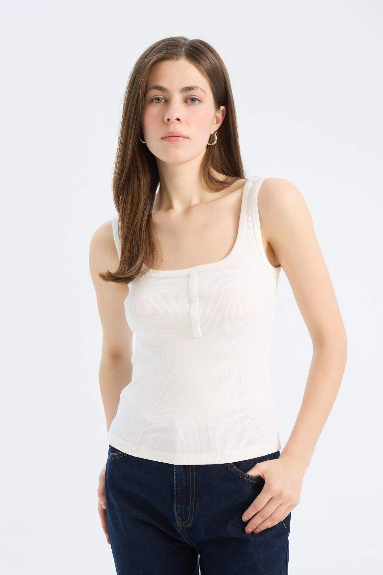 Slim Fit Camisole Square Collar Tank Top