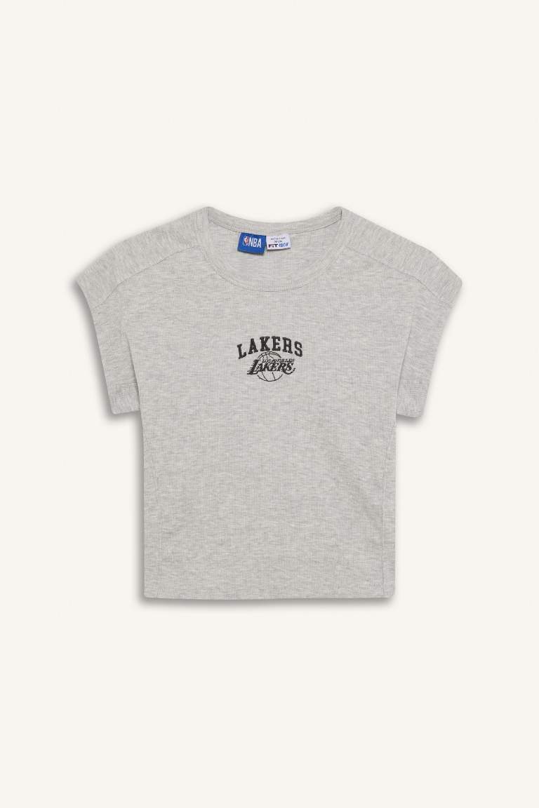 DeFactoFit NBA Los Angeles Lakers Standard Fit Embroidered T-Shirt