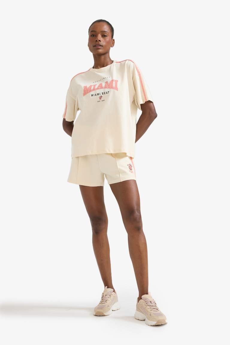 DeFactoFit NBA Miami Heat Standart Fit Kısa Paça Şort
