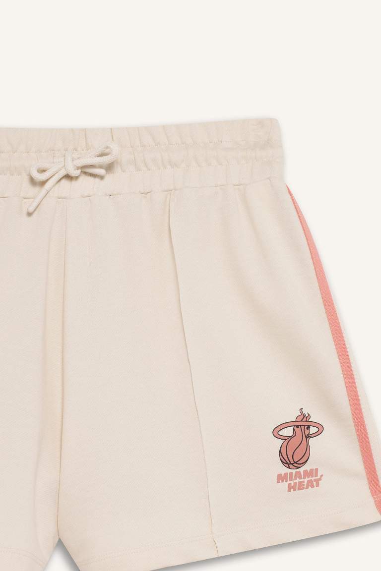 DeFactoFit NBA Miami Heat Standart Fit Kısa Paça Şort
