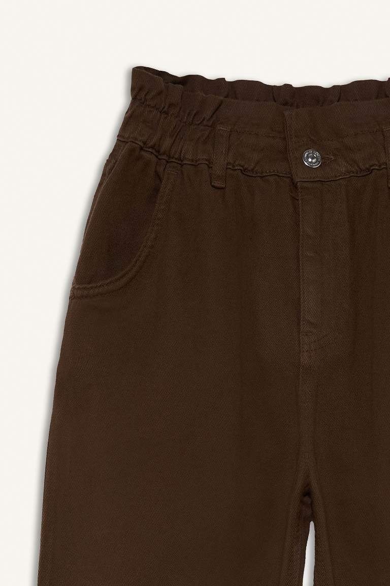 Paperbag Beli Lastikli Bilek Boy Jean Pantolon