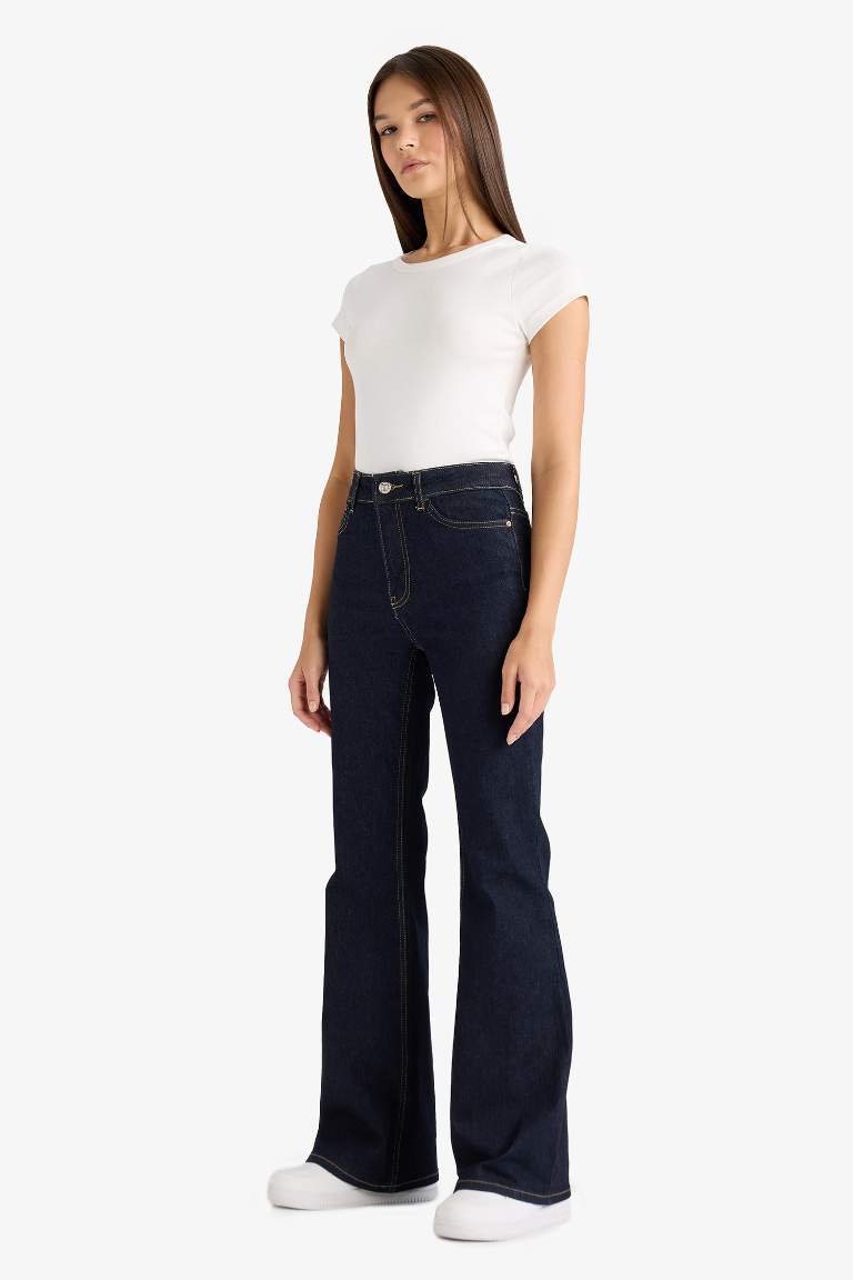 Mia Flare Fit Normal Bel Uzun Jean Pantolon