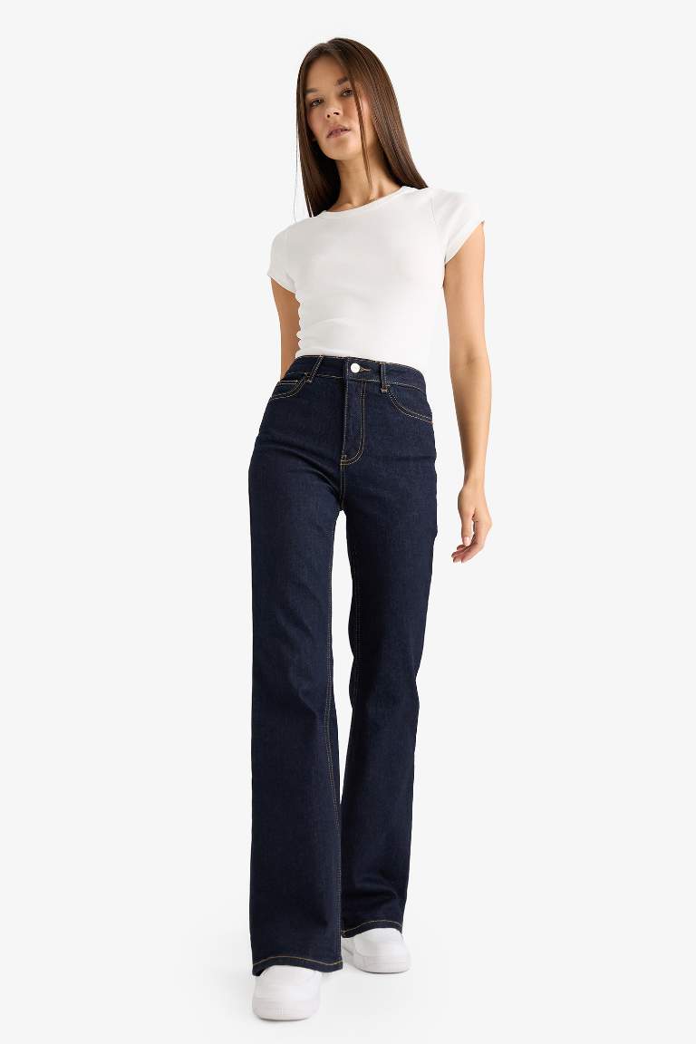 Mia Flare Fit Normal Bel Uzun Jean Pantolon